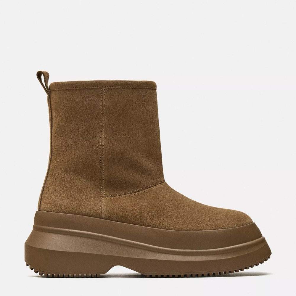 ZARA Rubberized Sole Suede Boot (Women)